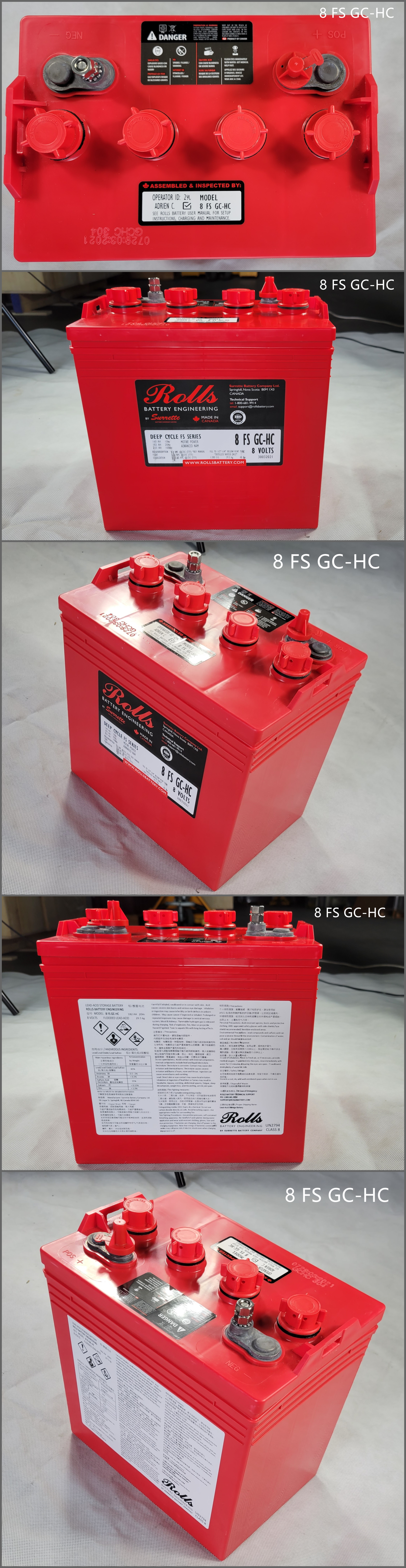 加拿大ROLLS蓄电池8 FS GC-HC 8V182AH直销全国报价(图1)